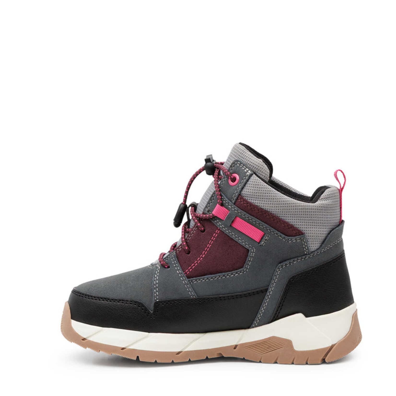 Acton ACTON - Trailblazers, noir et prune | bottes mi-saison enfant type randonneur
