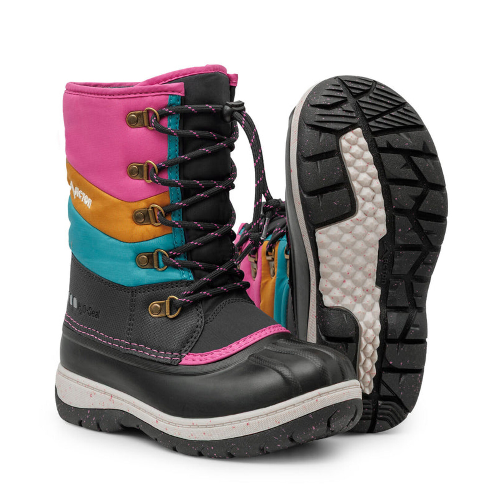 Acton ACTON - Winter Boots 'Gummy' - Pink and turquoise