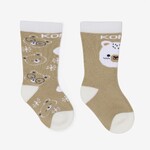 Kombi KOMBI - Lot de deux paires de chaussettes thermales pour bébé - Ourson Calin Beige