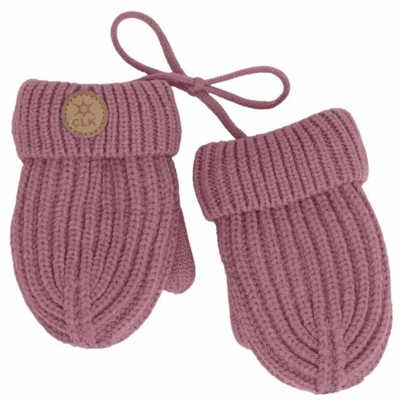Calikids CALIKIDS - Knit Mitten with Cords - Cameo Pink