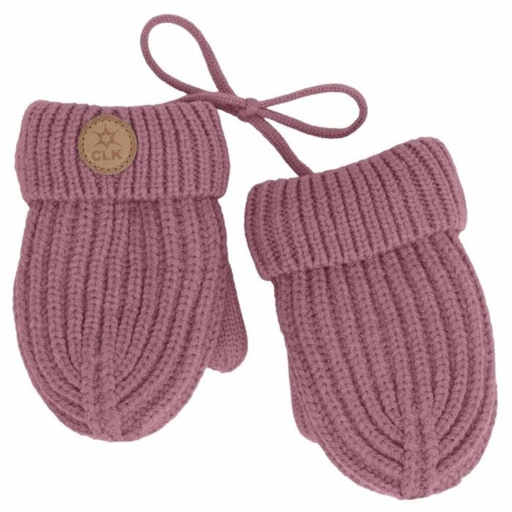 Calikids CALIKIDS - Mitaines en tricot doux doublées avec cordon - Rose cameo