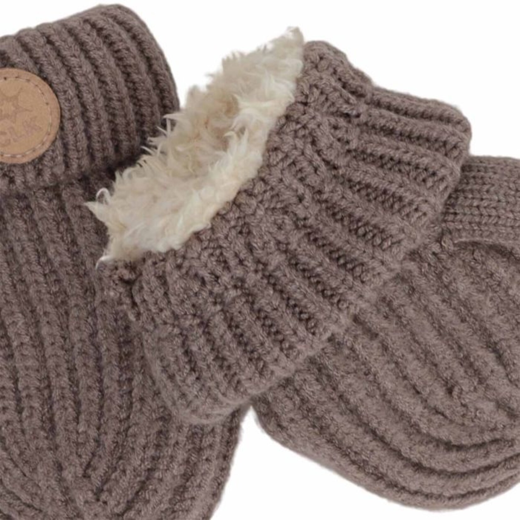 Calikids CALIKIDS - Knit Mitten with Cords - Cameo Pink