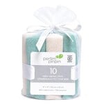 Perlimpinpin PERLIMPINPIN - Ensemble de 10 débarbouillettes/lingettes - Sarcelle et beige