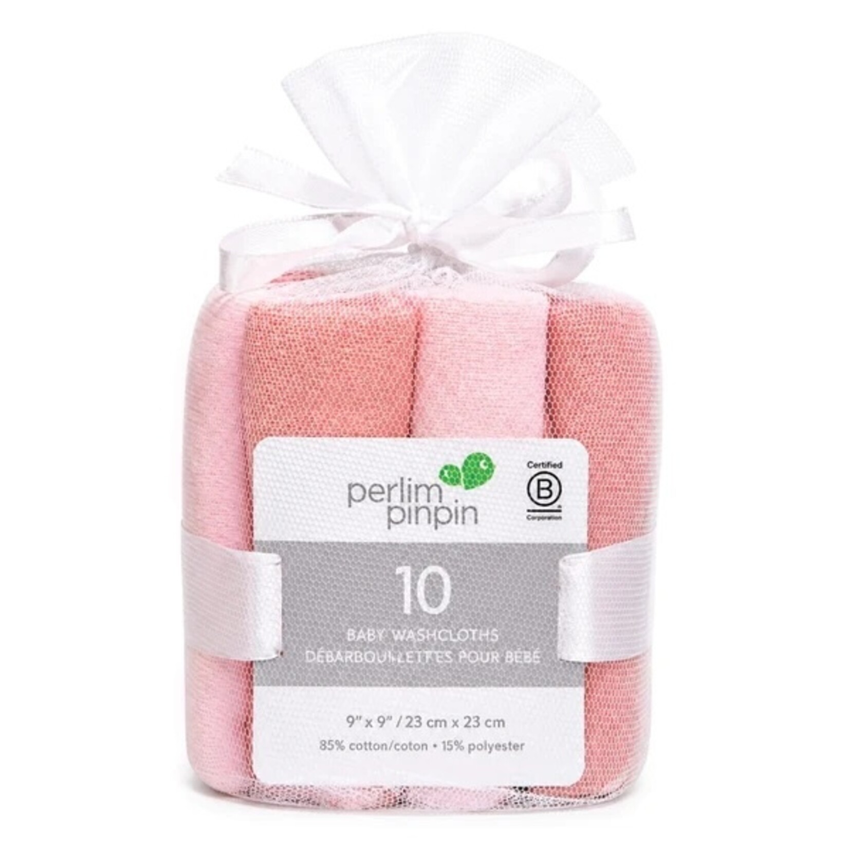 Perlimpinpin PERLIMPINPIN - Ensemble de 10 débarbouillettes/lingettes - Rose et corail