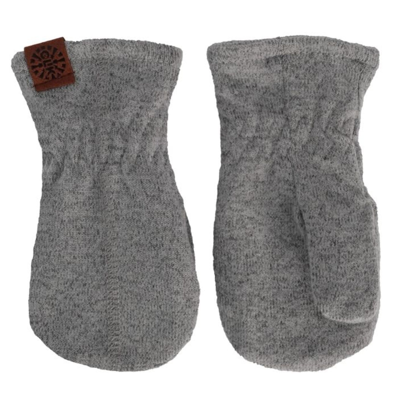 Calikids CALIKIDS - Mid-season soft-knit cotton mittens - Heather grey