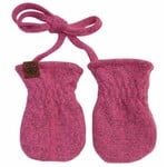 Calikids CALIKIDS - Mitaines mi-saison in tricot de coton doux - fushia moucheté