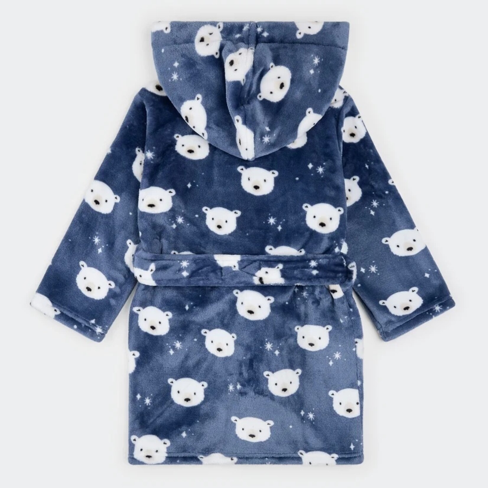 Petit Lem PETIT LEM - Indigo plush bathrobe with polar bear print