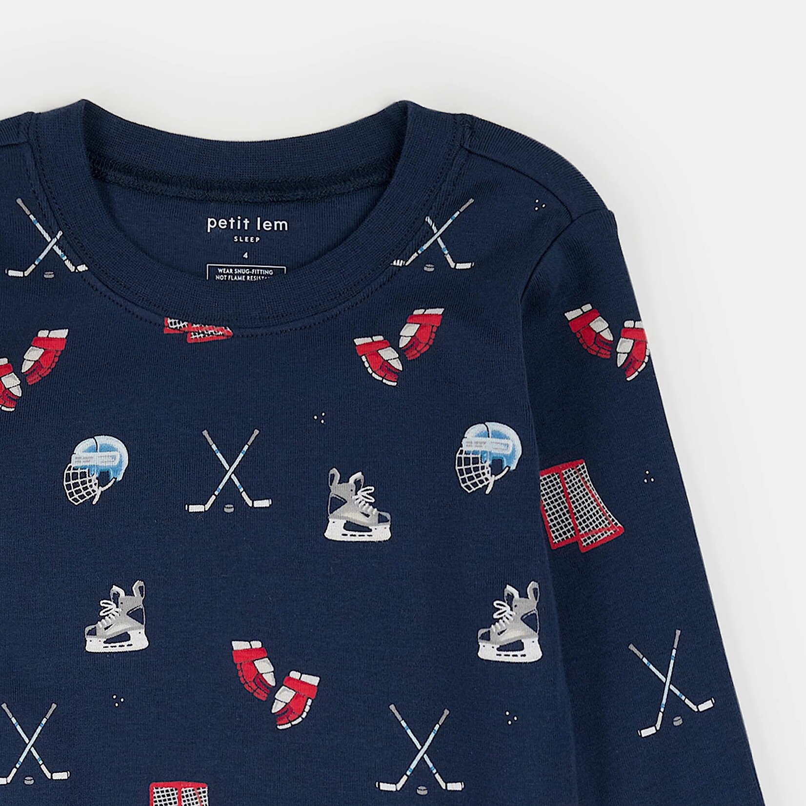 Petit Lem PETIT LEM - Ensemble pyjama bleu marine à imprimé d'équipements de Hockey (2 pcs.)