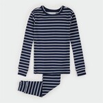 Petit Lem PETIT LEM - Ensemble pyjama en modal côtelé à rayures indigo (2 pcs.)