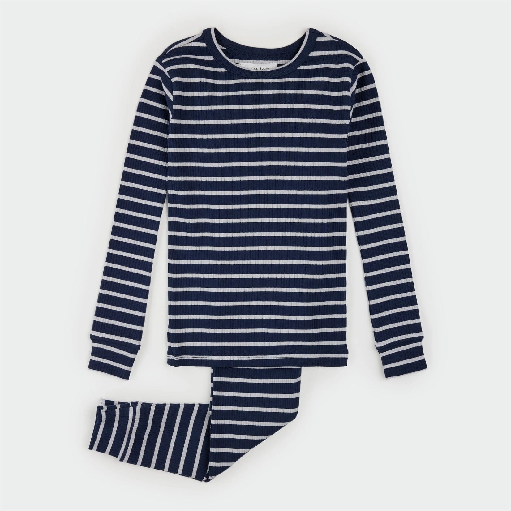Petit Lem PETIT LEM - Ensemble pyjama en modal côtelé à rayures indigo (2 pcs.)