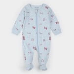 Petit Lem PETIT LEM - Pyjama de bébé bleu ciel à imprimé d'après-ski