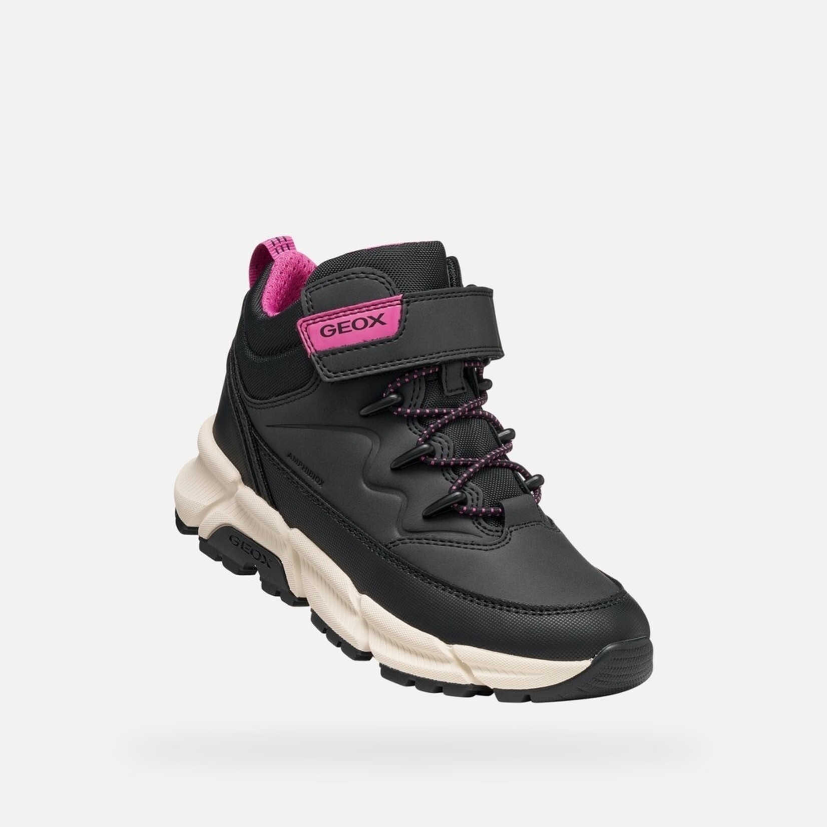 Geox  GEOX - 'J. Flexyper Plus' Waterproof Mid-Season Boots - Black/Fuchsia