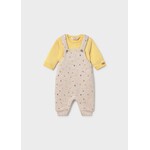 Mayoral MAYORAL - 2-Piece Set: Yellow sweater and beige star-print overalls