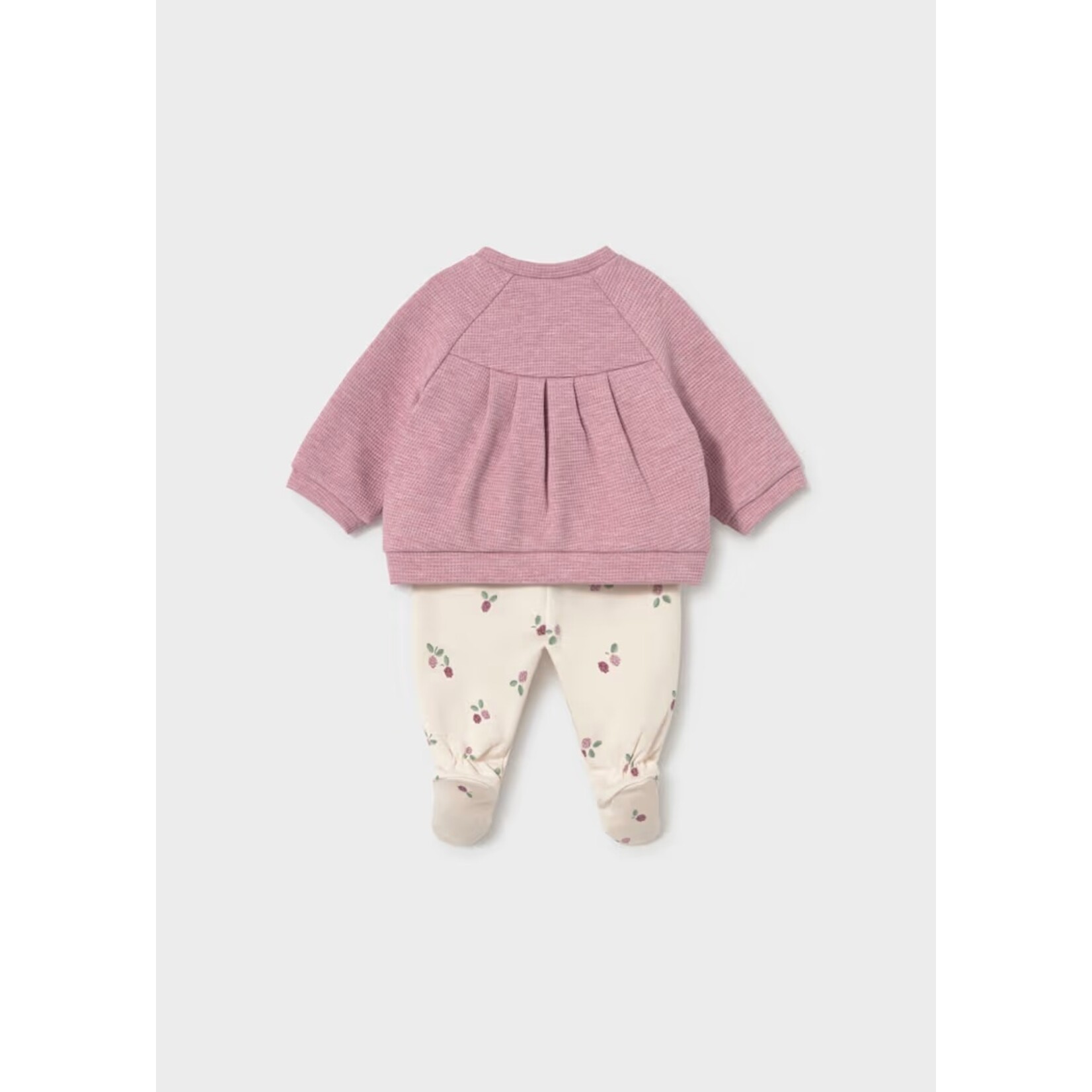 Mayoral MAYORAL - Ensemble 2 morceaux - Chandail à manches longues rose mauve gaufré et pantalon beige mûres