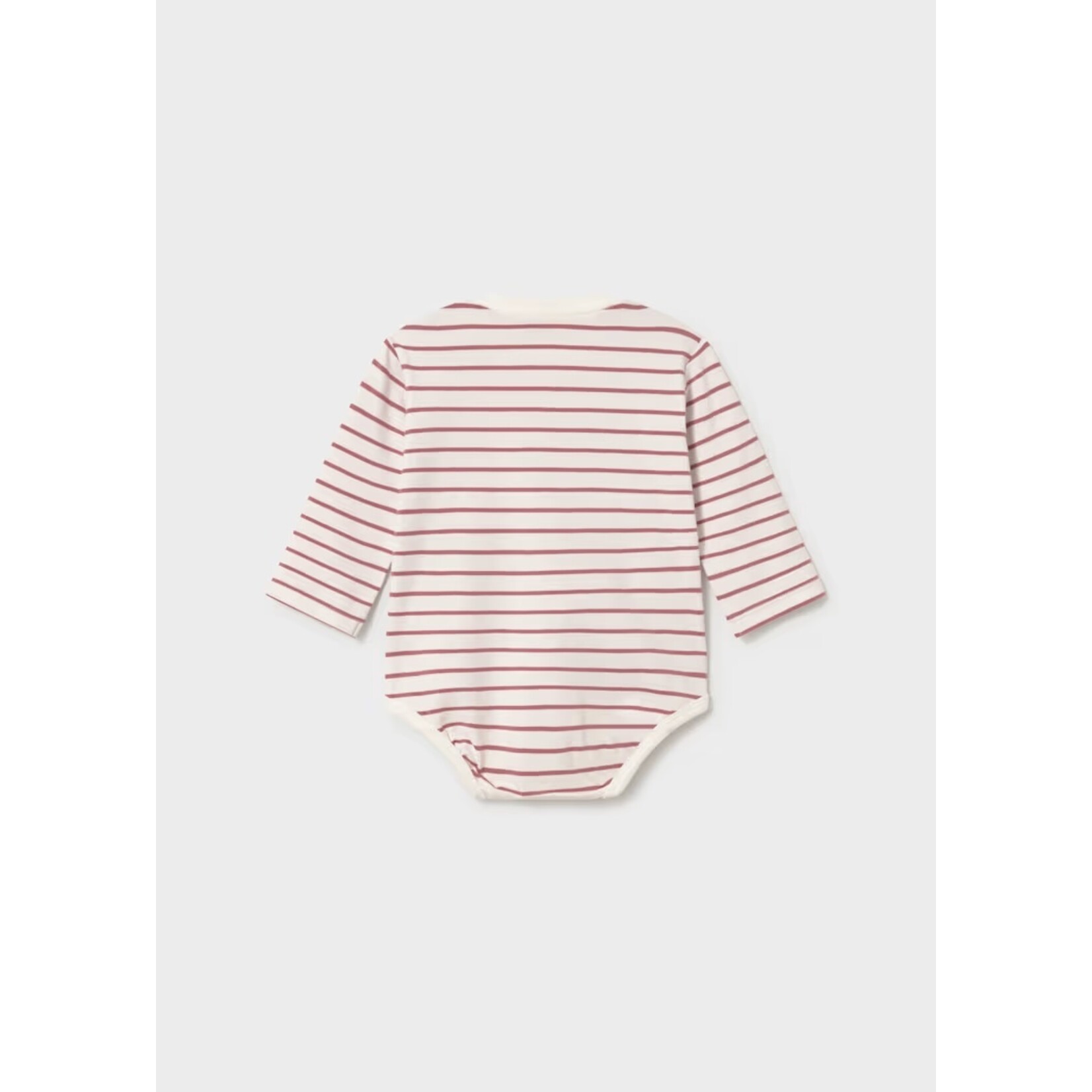 Mayoral MAYORAL - White bodysuit with pinkish-terracotta stripes