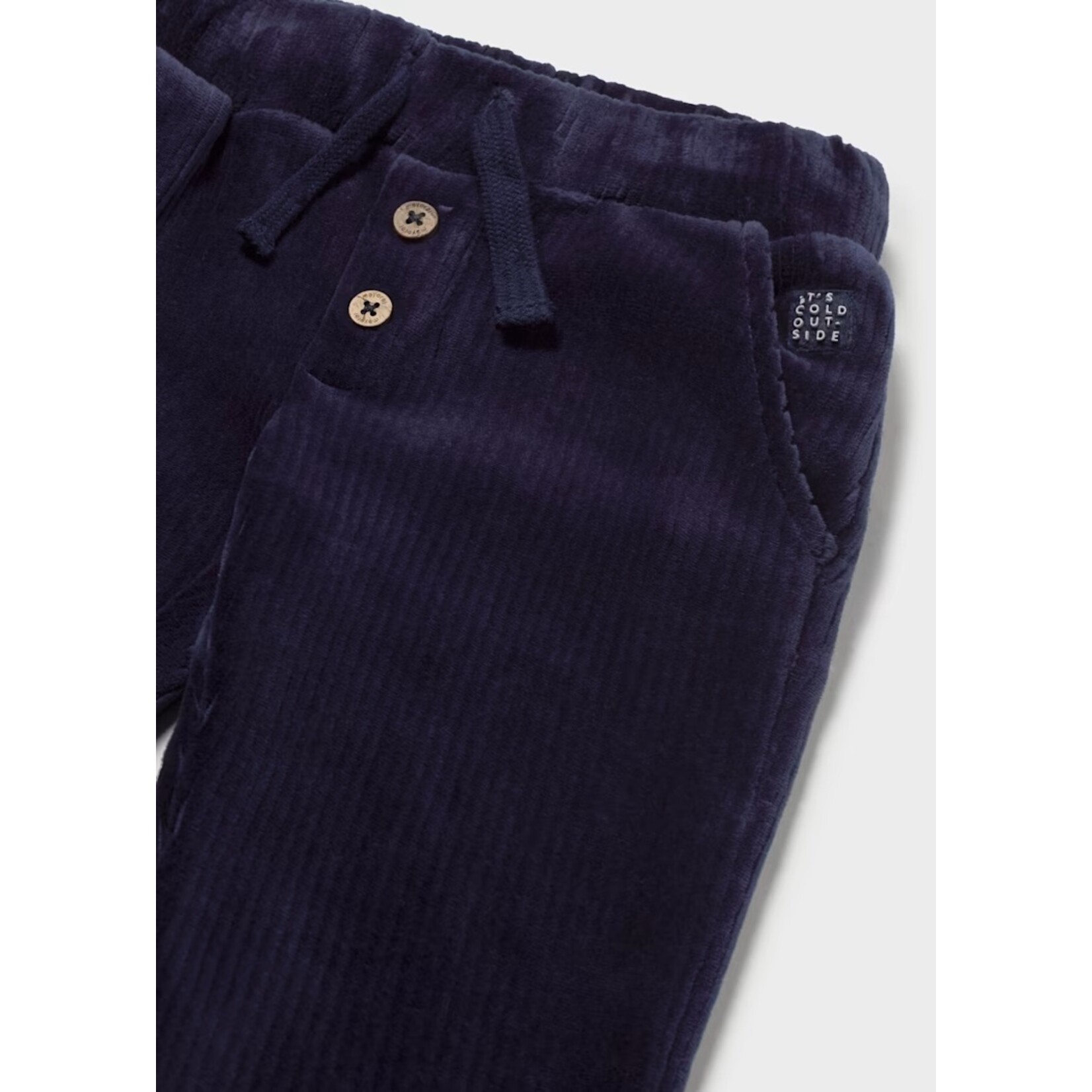 Mayoral MAYORAL - Pantalon en velours côtelé avec cordon à la taille bleu marine