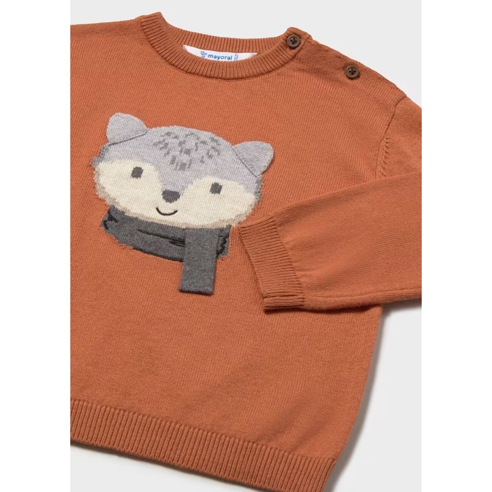 Mayoral MAYORAL - Chandail de style pull orange avec broderie de renard
