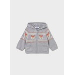 Mayoral MAYORAL - Grey zip-up jacket with a fox pattern