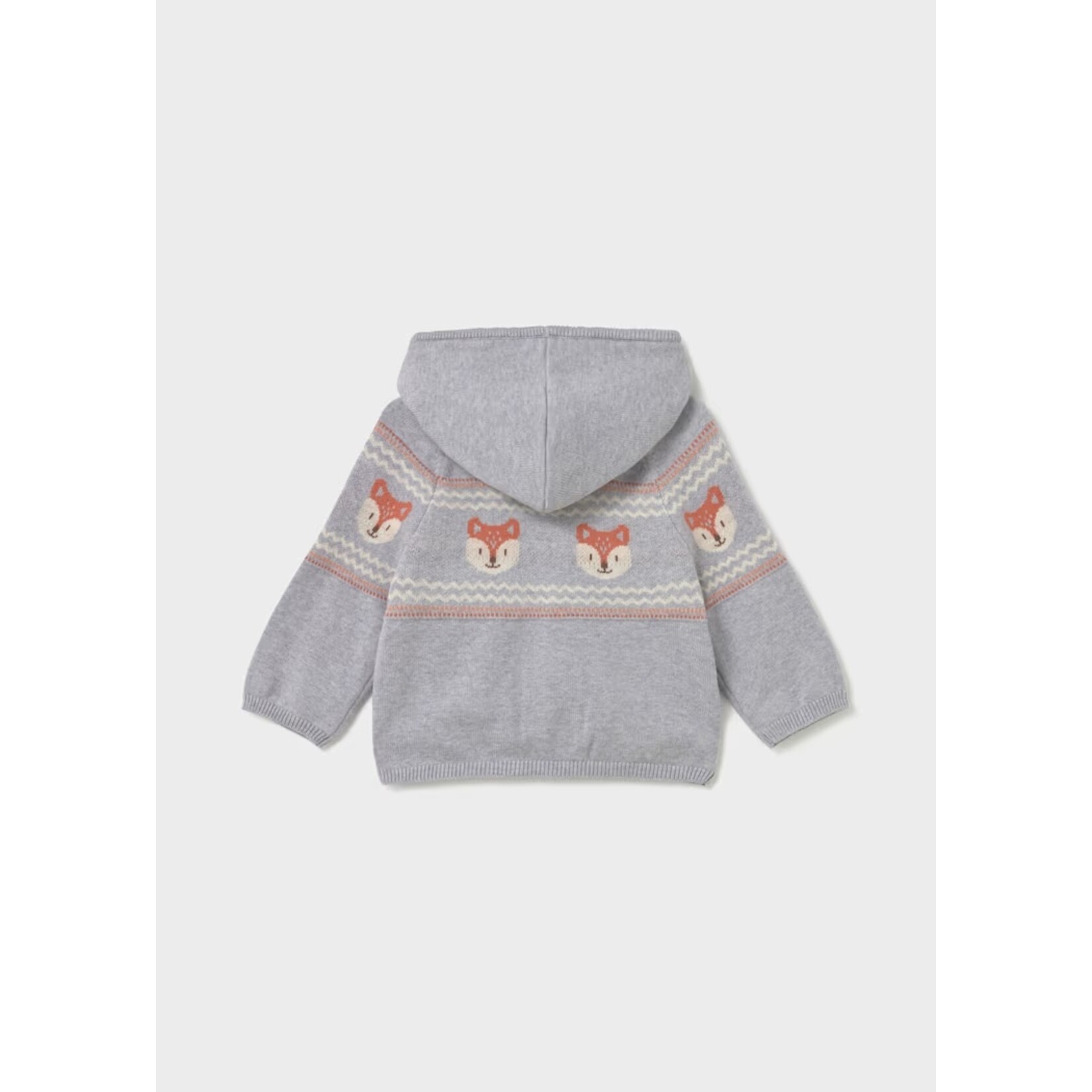 Mayoral MAYORAL - Grey zip-up jacket with a fox pattern