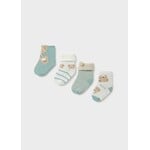 Mayoral MAYORAL - Lot de 4 paires de chaussettes pour bébé 'Oursons - Blanche, turquoise et beige chiné'