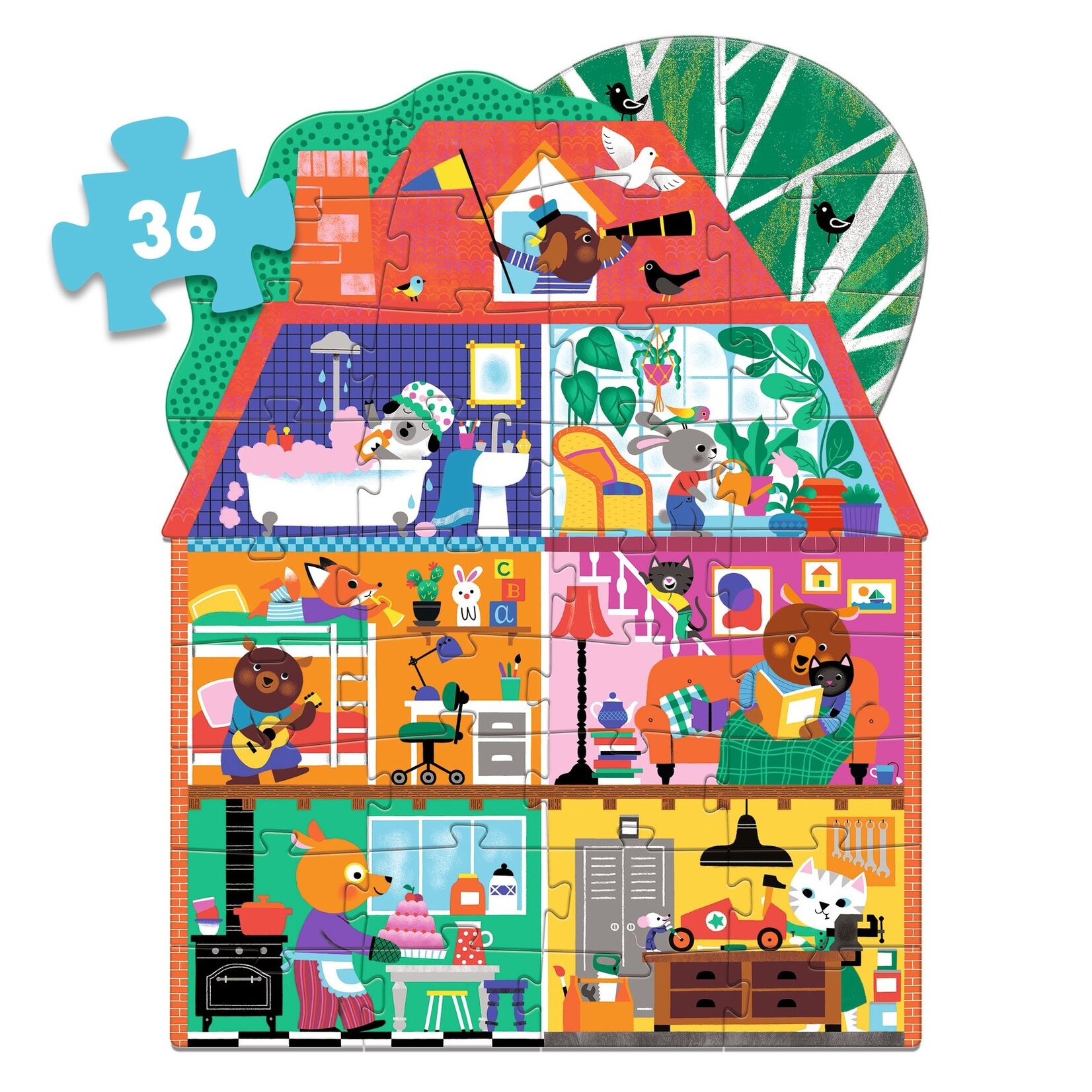 Djeco DJECO - Puzzle géant / La maison p'tits copains / 36 pcs