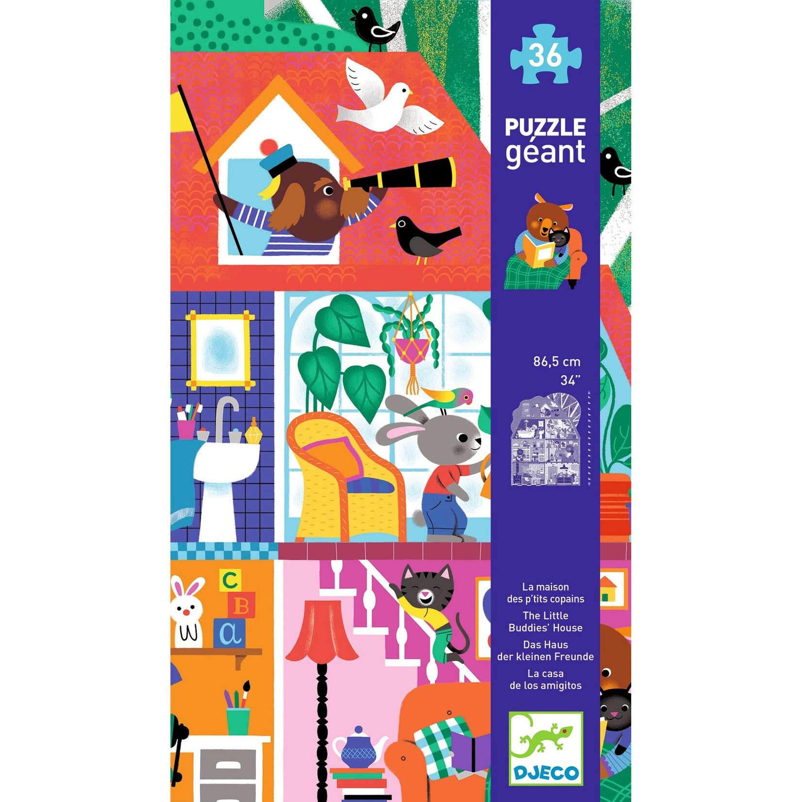 Djeco DJECO - Puzzle géant / La maison p'tits copains / 36 pcs