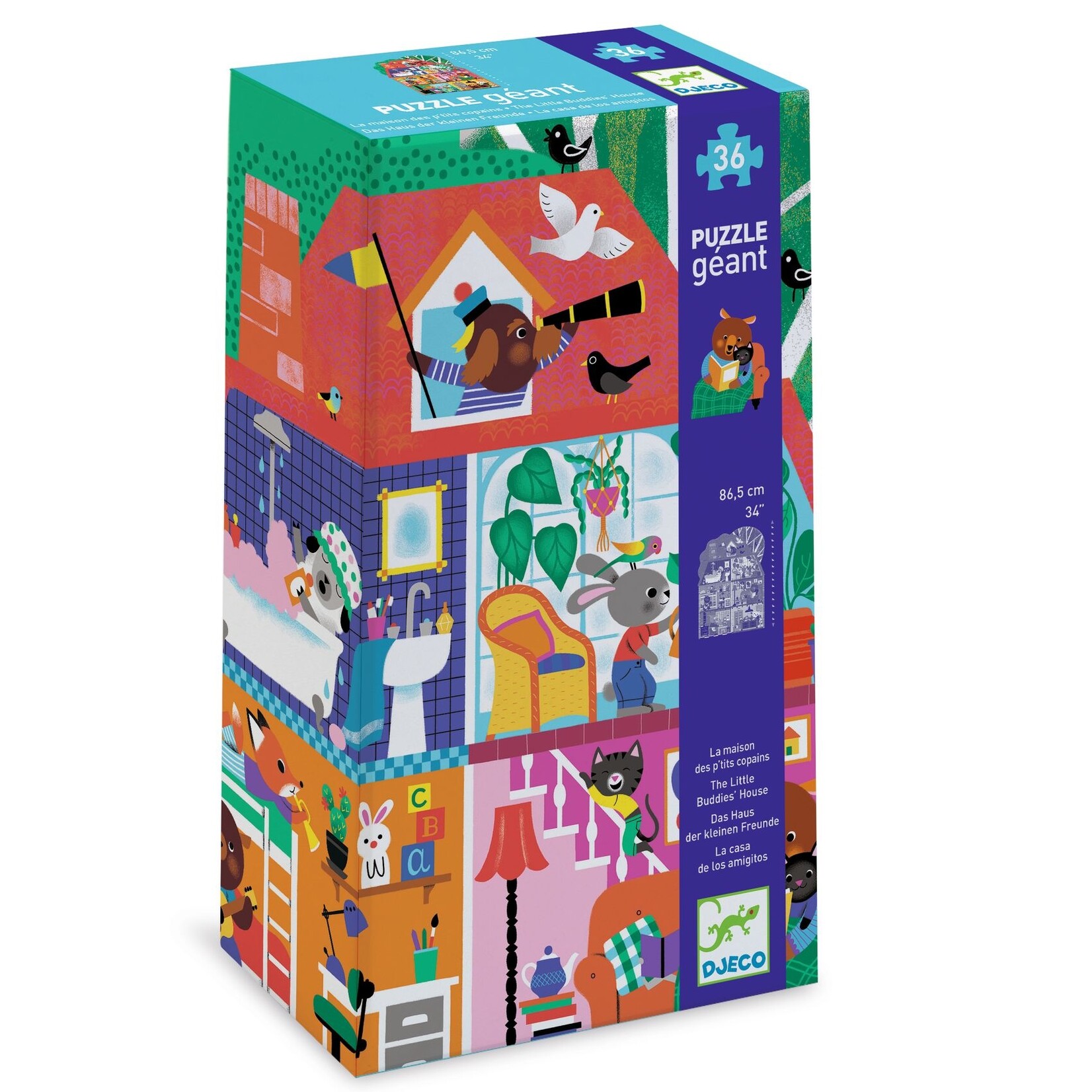 Djeco DJECO - Puzzle géant / La maison p'tits copains / 36 pcs