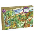 Djeco DJECO - 100 piece observation puzzle & booklet - Dinosaurs