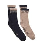 Minymo MINYMO -  Lot de 2 paires de chaussettes d'hiver mix laine - bleu marine et beige