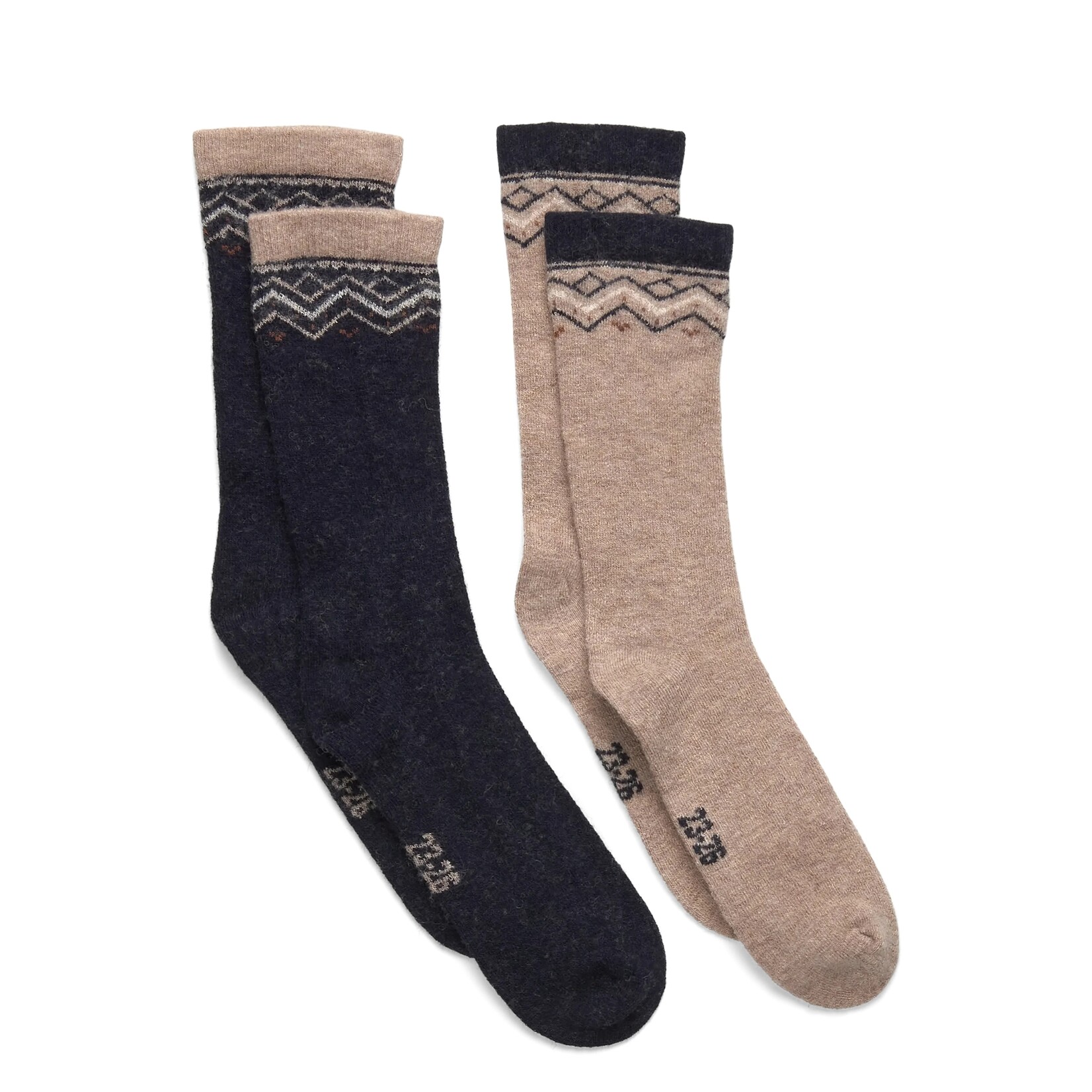 Minymo MINYMO -  2-pack of winter socks - wool blend - navy blue and beige