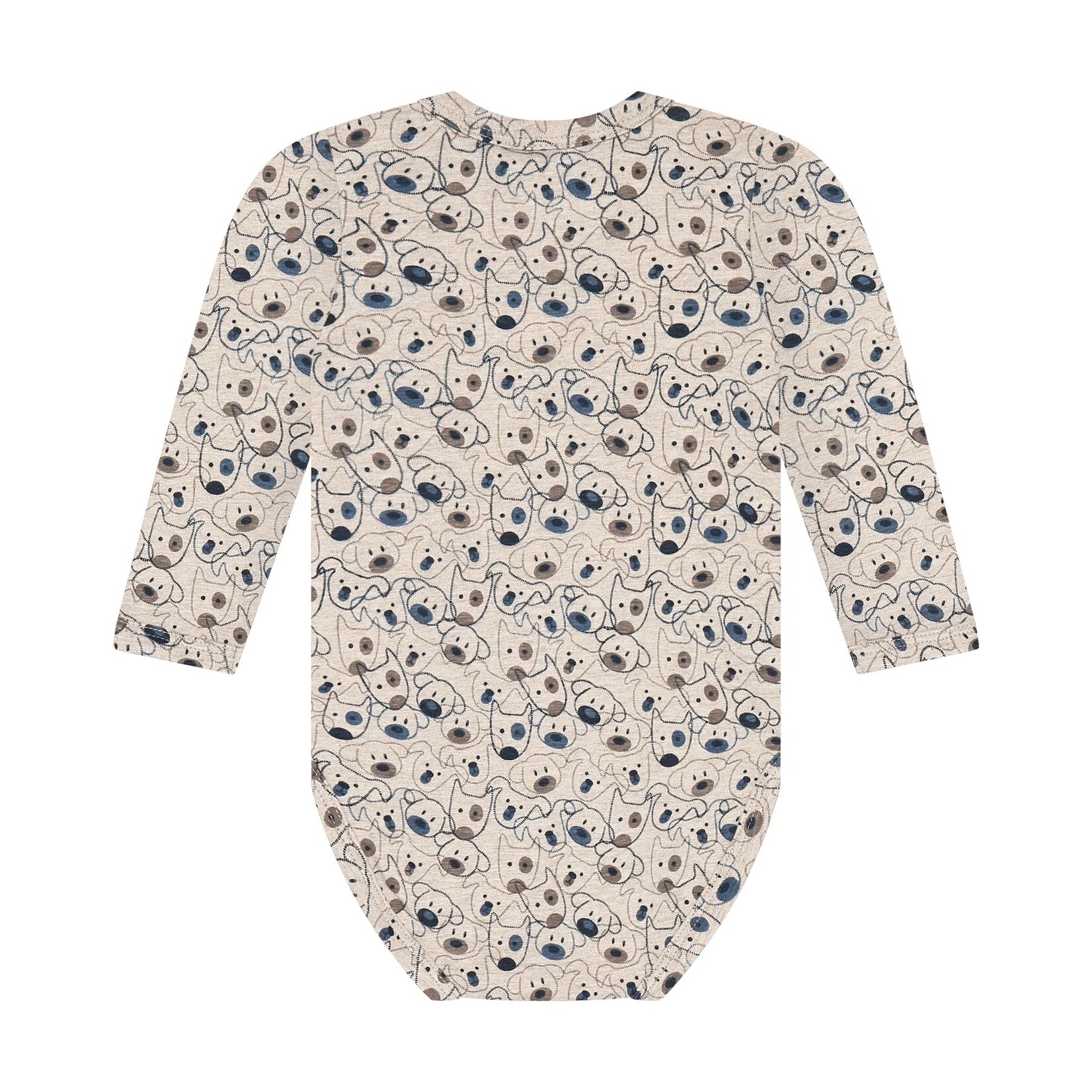 Minymo MINYMO - Beige heather bodysuit with dog face print