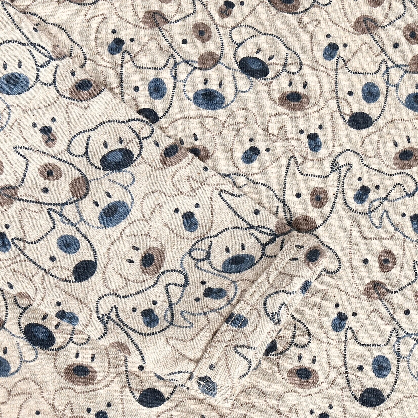 Minymo MINYMO - Beige heather bodysuit with dog face print
