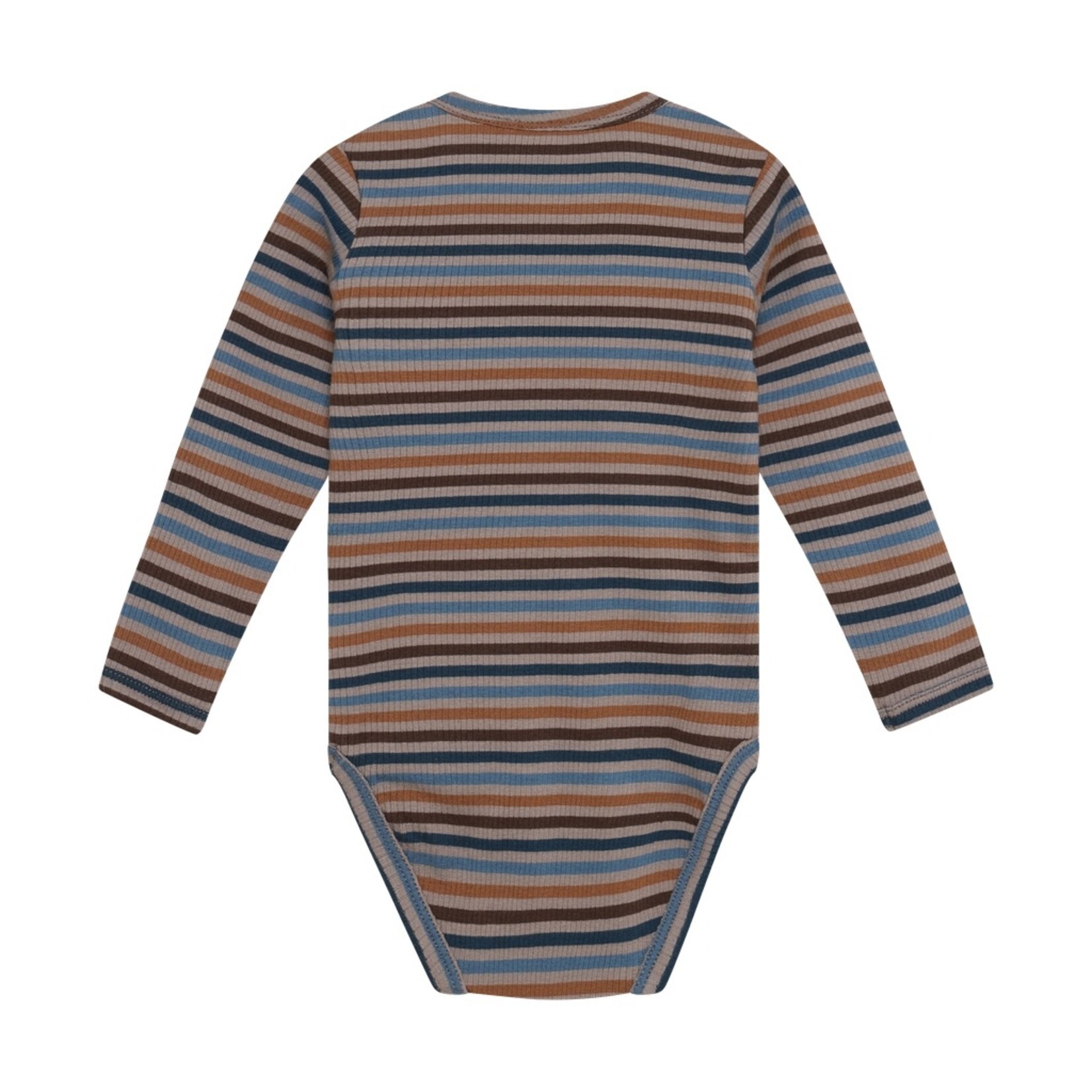 Minymo MINYMO - Cache-couche côtelé beige foncé lignée brun, orange, bleu clair et bleu marine