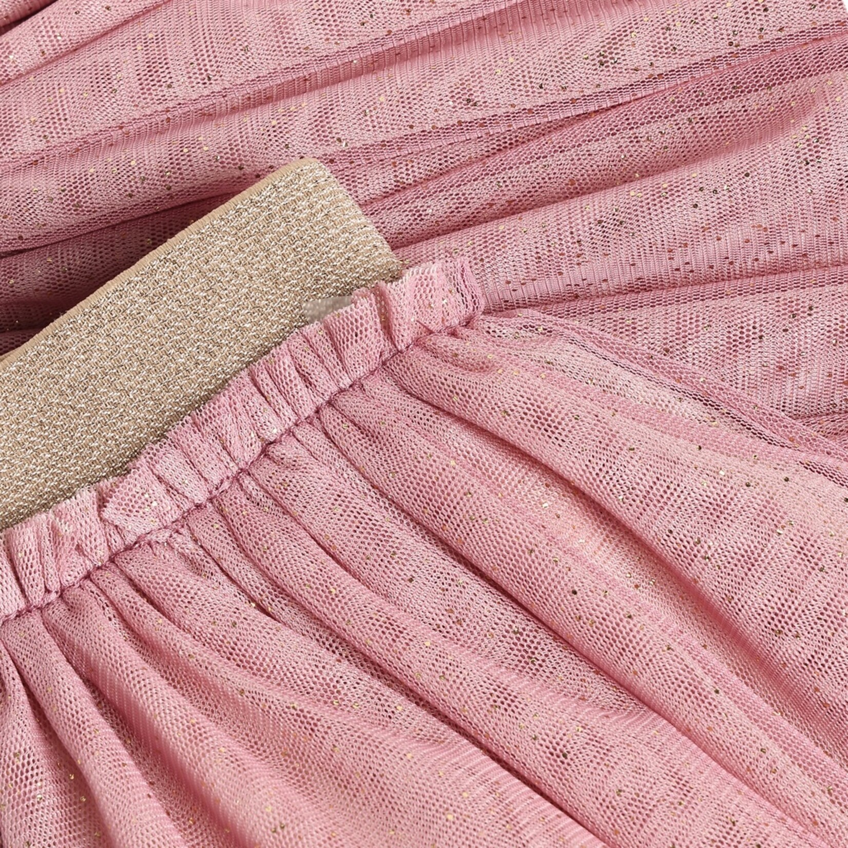 Minymo MINYMO - Glittery tulle skirt with a pink and cream ombré effect