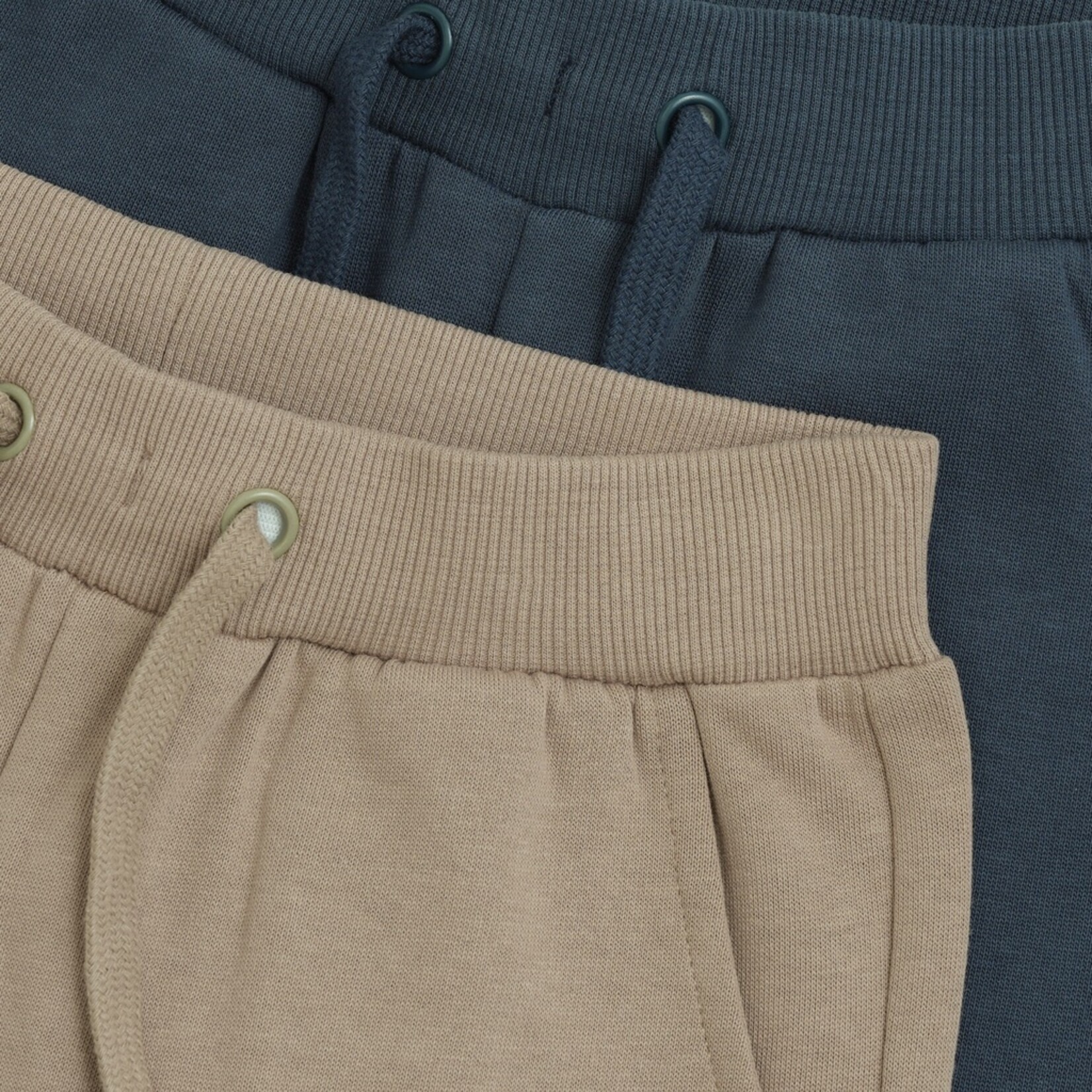 Minymo MINYMO - Ensemble de 2 pantalons jogging en coton biologique brun beige et bleu marine