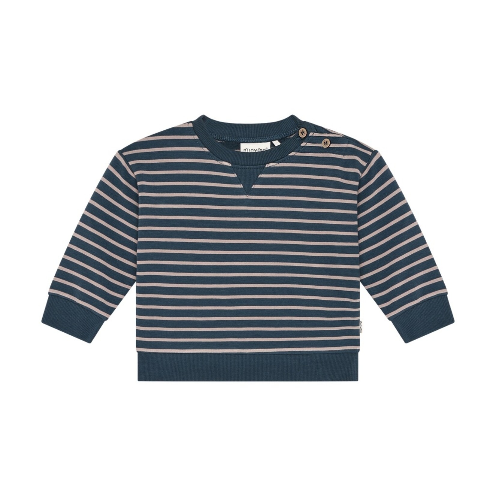 Minymo MINYMO - Navy blue and beige striped long-sleeve sweater