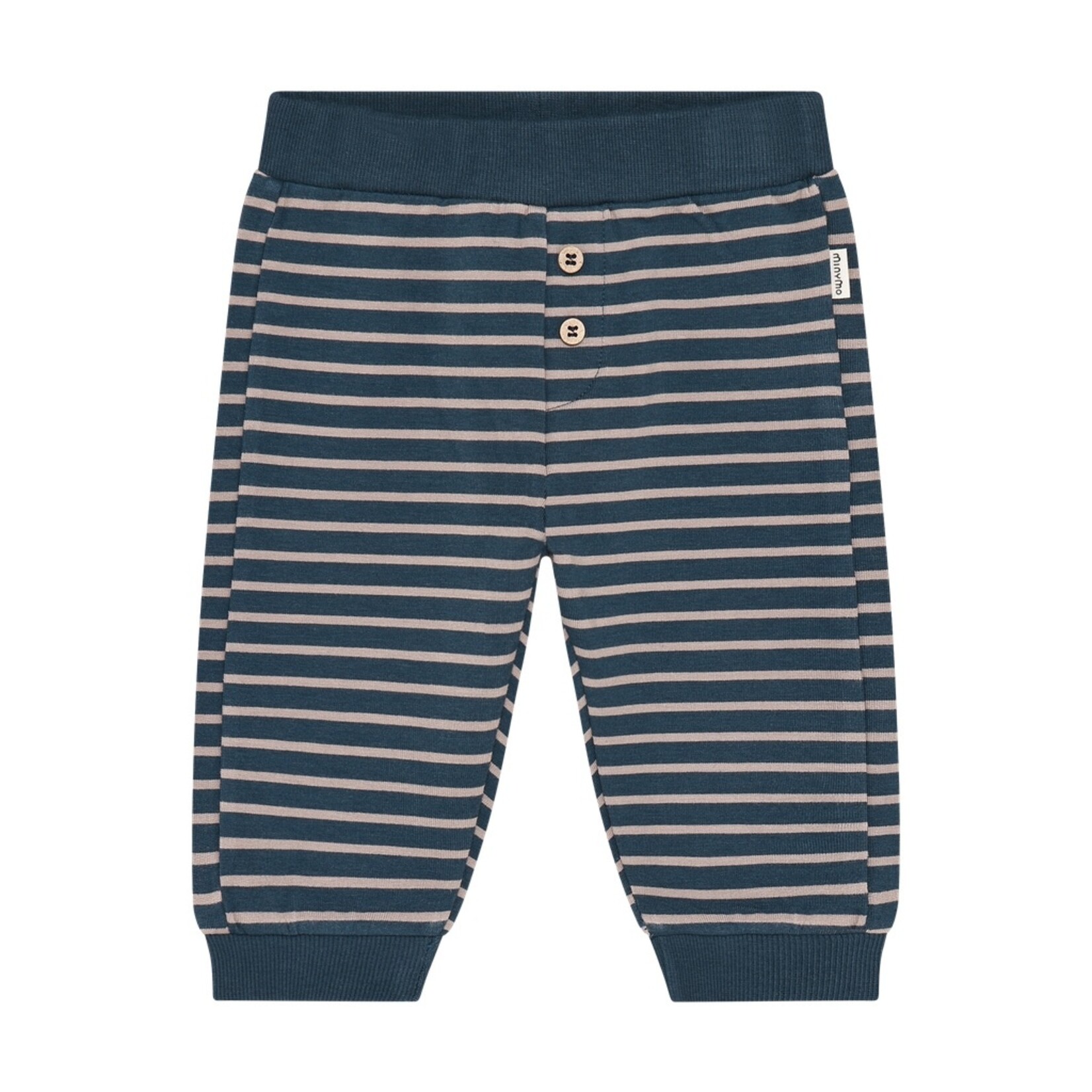 Minymo MINYMO - Navy blue and beige striped joggers