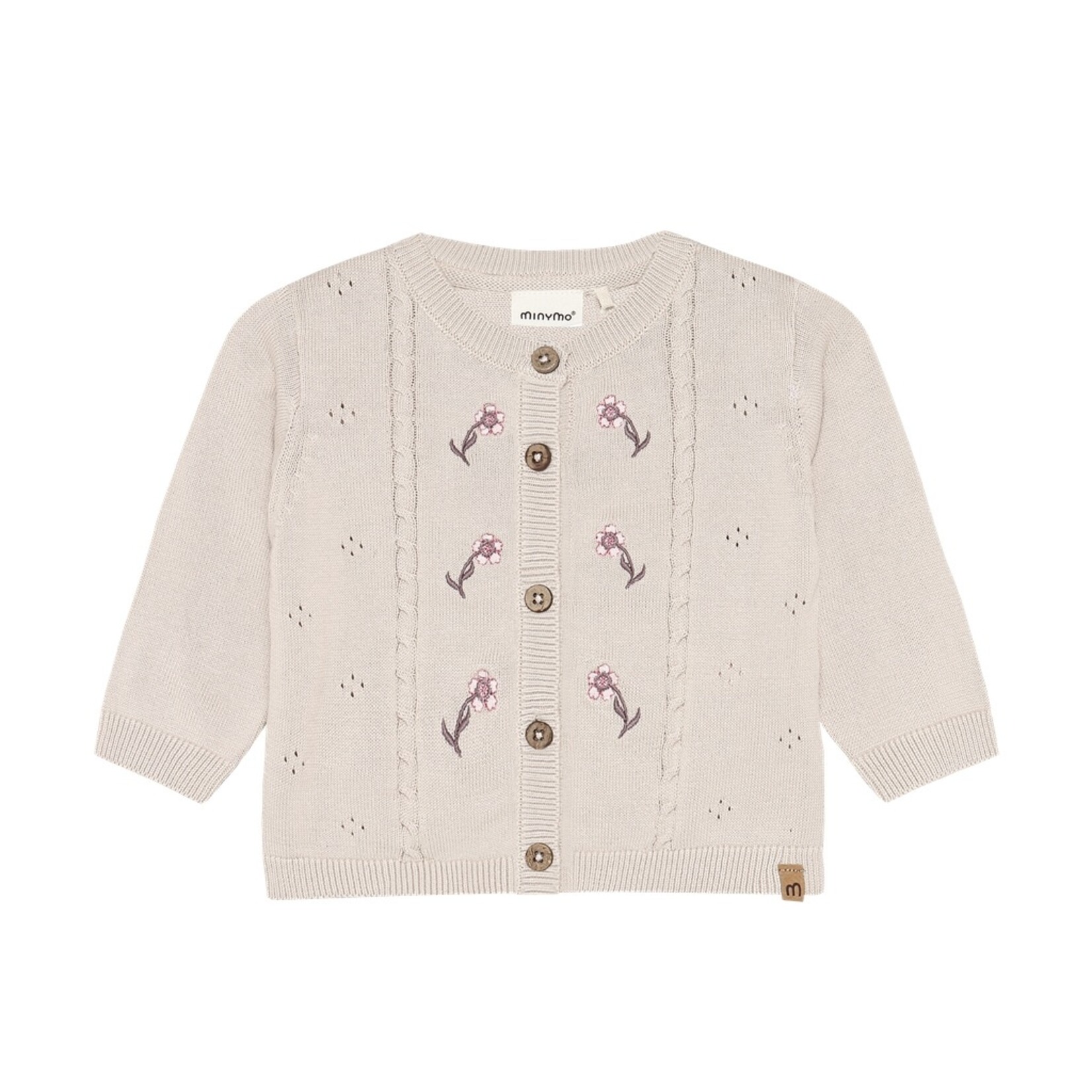 Minymo MINYMO - Cardigan crème avec broderie fleurs