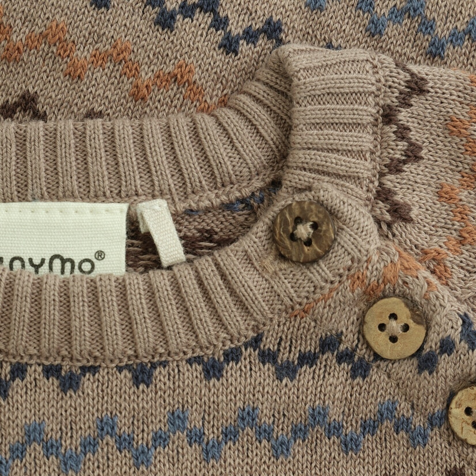 Minymo MINYMO - Knit sweater with brown, orange, and blue stripes