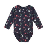Minymo MINYMO - Cache-couche bleu marine à manches longues avec imprimé noël