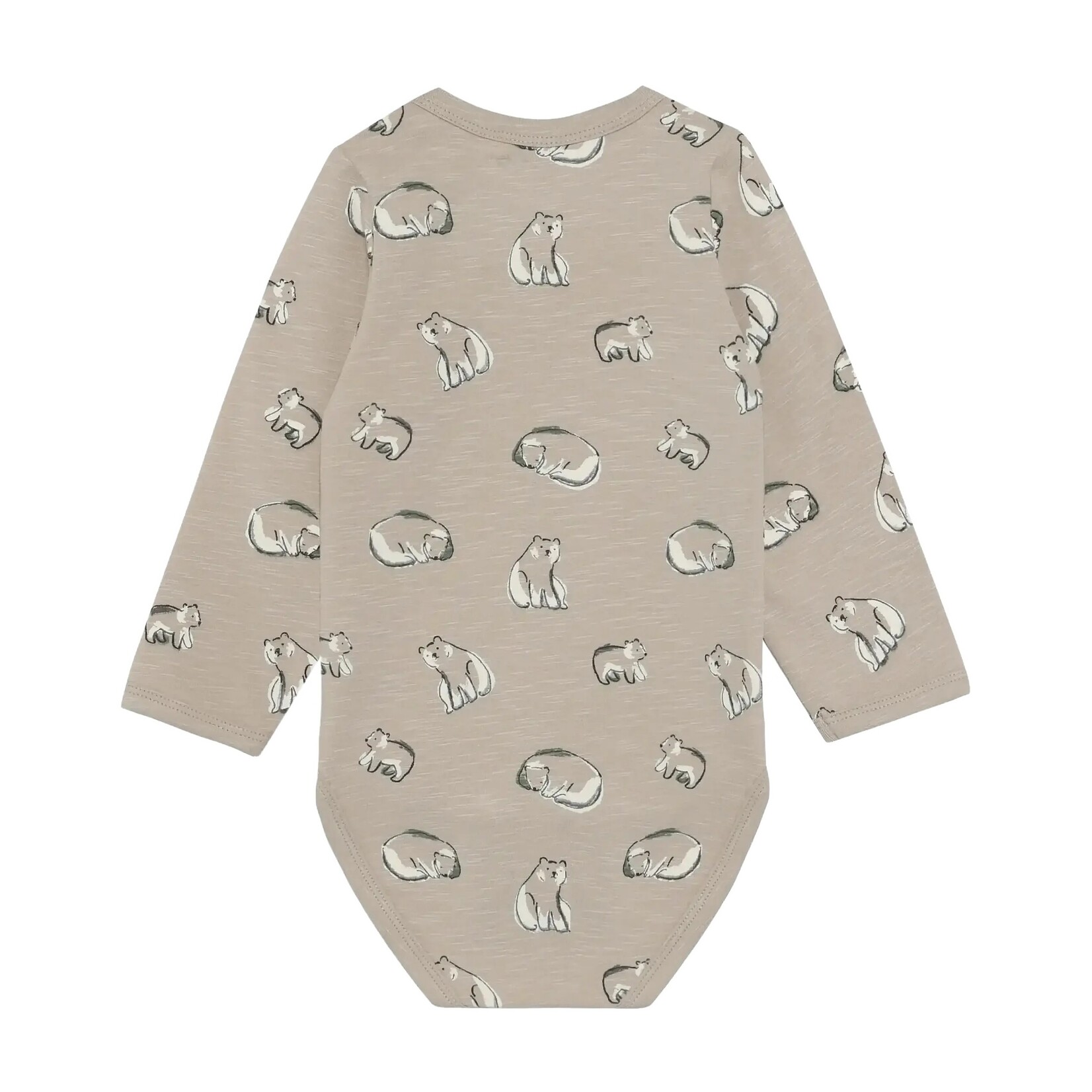 Minymo MINYMO - Cache-couche beige chiné à manches longues avec imprimé ours polaire et col henley