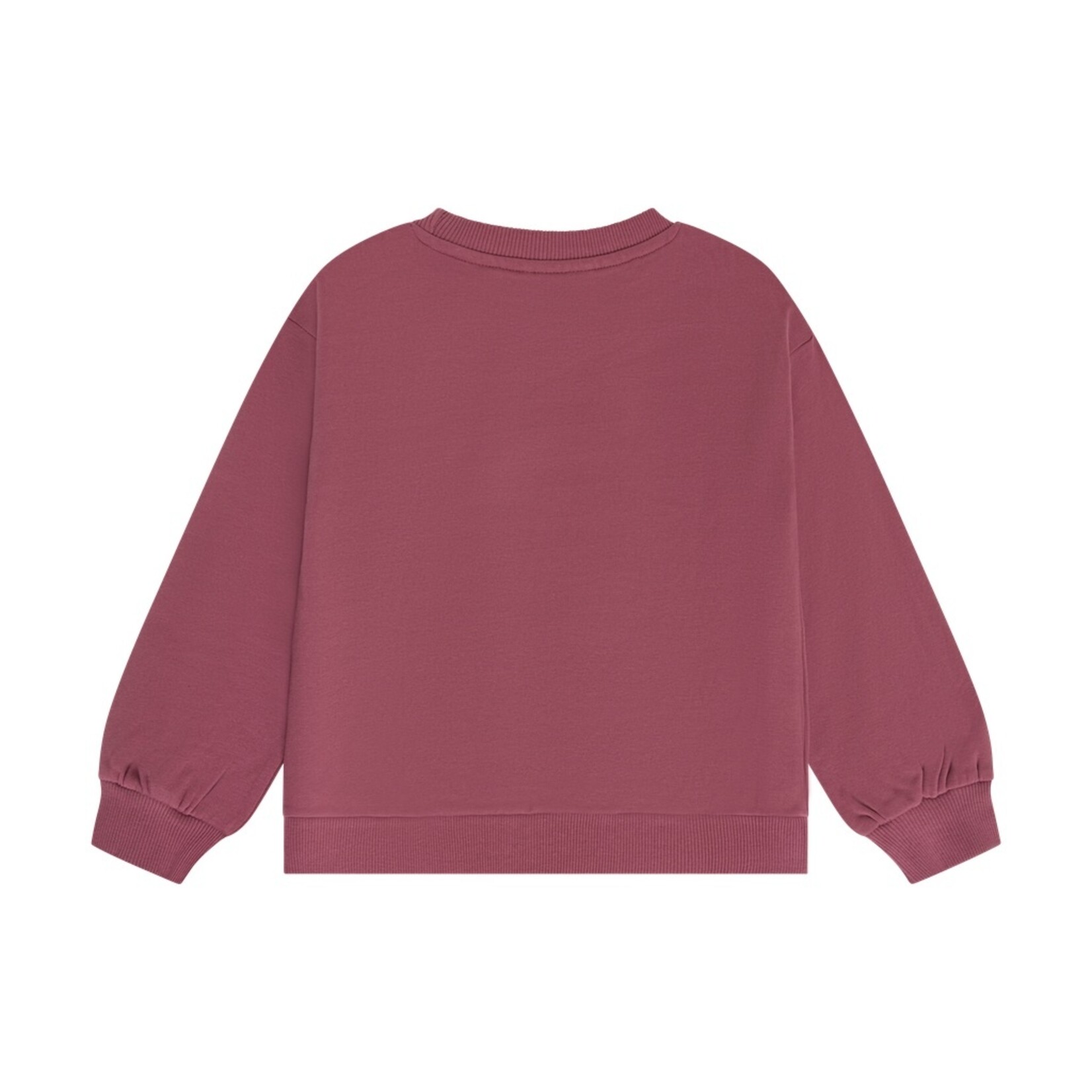 Minymo MINYMO - Lightweight, mauve-pink sweatshirt-style top with a textured cat embroidery