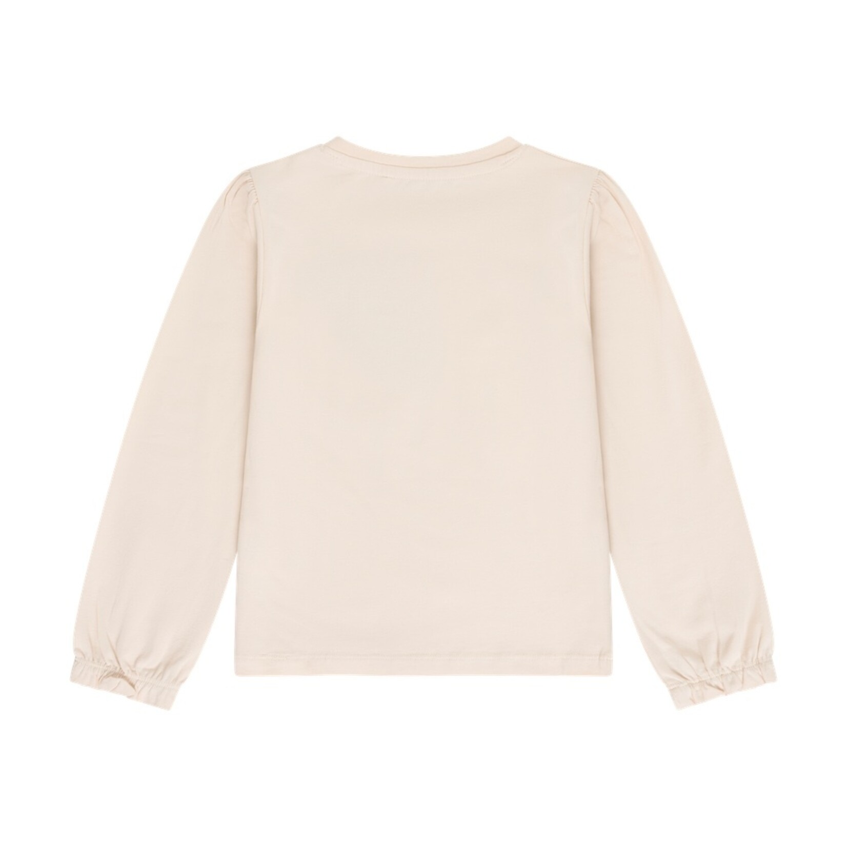 Minymo MINYMO - T-shirt à manches longues beige avec poche et broderies de fleurs