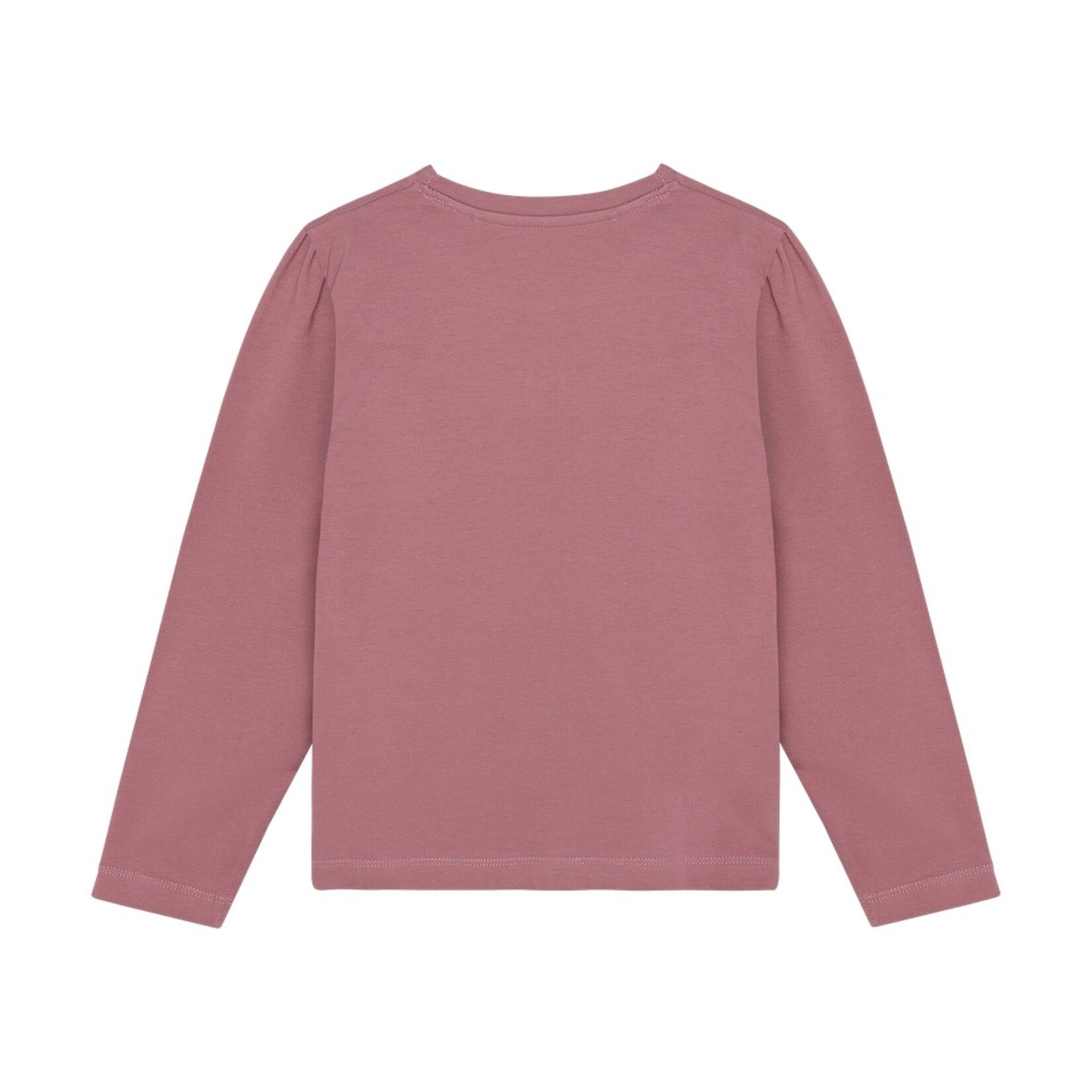 Minymo MINYMO - Dark pink long-sleeved T-shirt with heart embroidery and slightly puffed shoulders