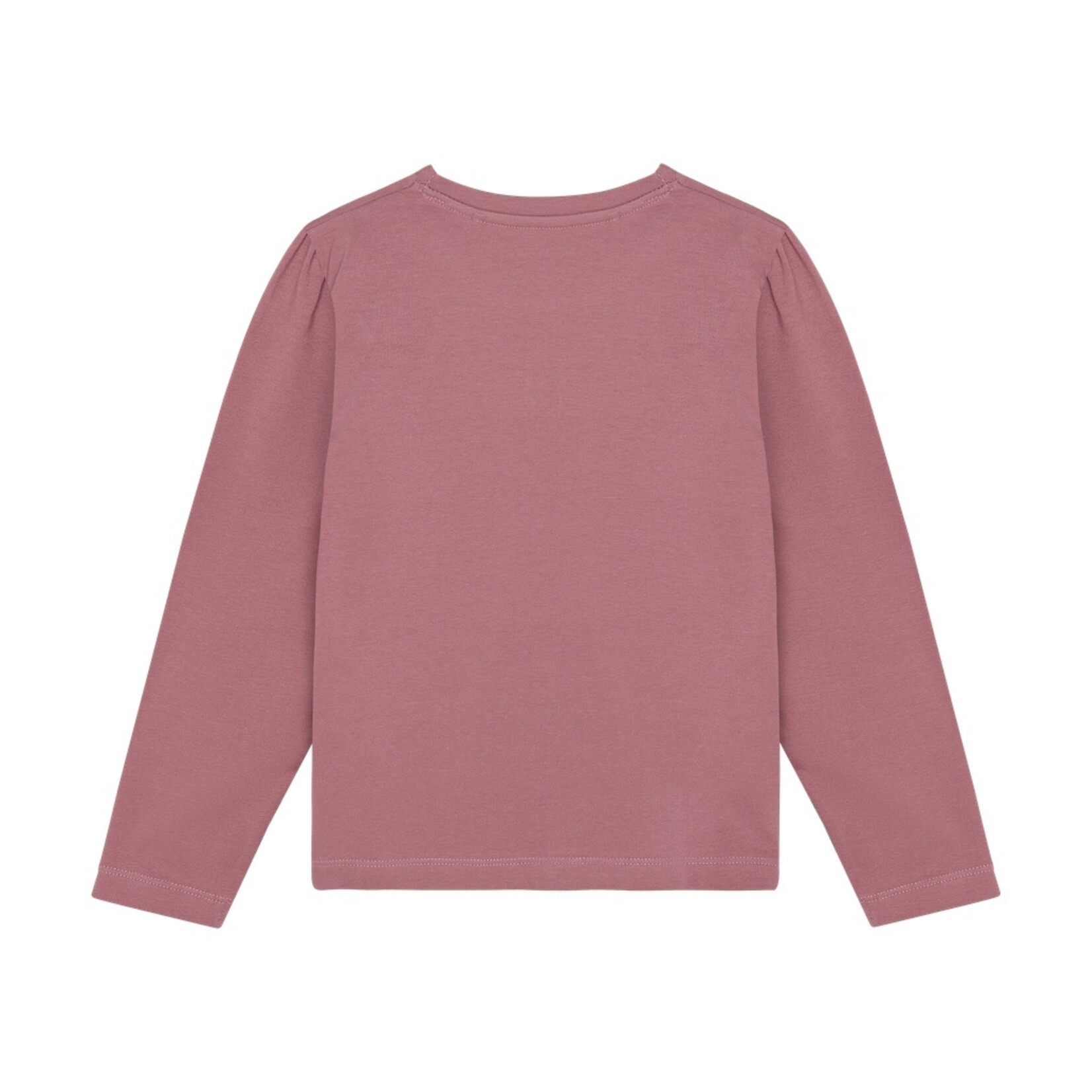 Minymo MINYMO - T-shirt à manches longues rose foncé avec broderies coeurs et épaules légèrement bouffantes