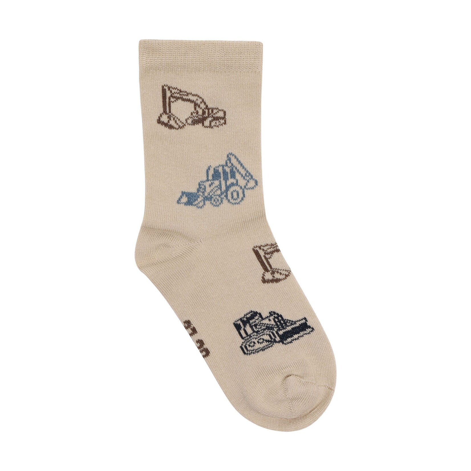 Minymo MINYMO -  Lot de 3 paires de chaussettes 'Beige, brun et bleu - Tracteurs, sourire et lignées'