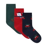 Minymo MINYMO -  Lot de 3 paires de chaussettes de Noël 'Voitures avec sapin bleu marine/Renne au nez rouge verte/Ours polaire de noël rouge'
