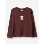 Mandarine & Co. MANDARINE & CO. - Brown long-sleeved T-shirt with a teddy bear print with a bow