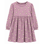 Mandarine & Co. MANDARINE & CO. - Robe à manches longues rose mauve avec imprimé de colombes
