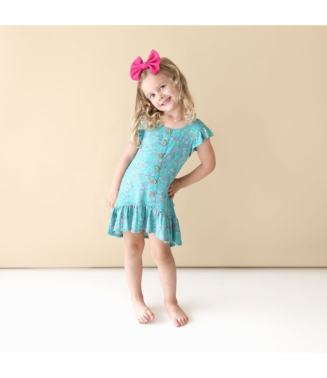 Cassandra Ruffled Capsleeve Hi Lo Dress